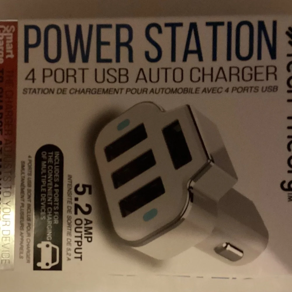 NWT Tech Theory Power Station 4 port usb auto charger